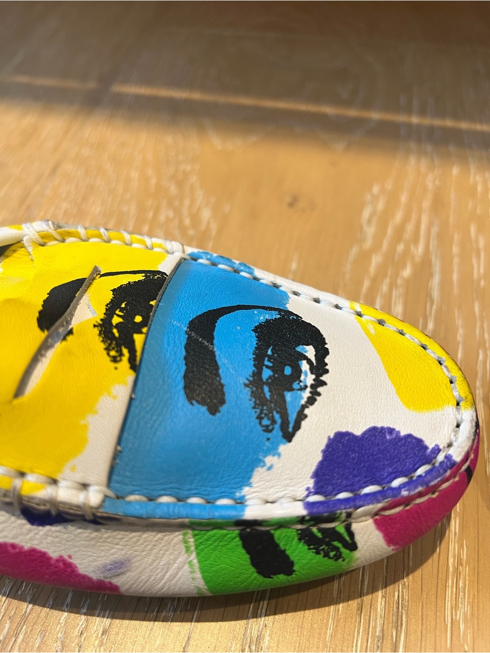 Tod’s Gommino Loafers Pop Art Eye Print Multicolor Italian Leather Women US 7.5 - Picture 8 of 16